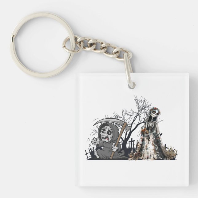  The Skeleton and the Corpse Bride. Key Ring (Front)