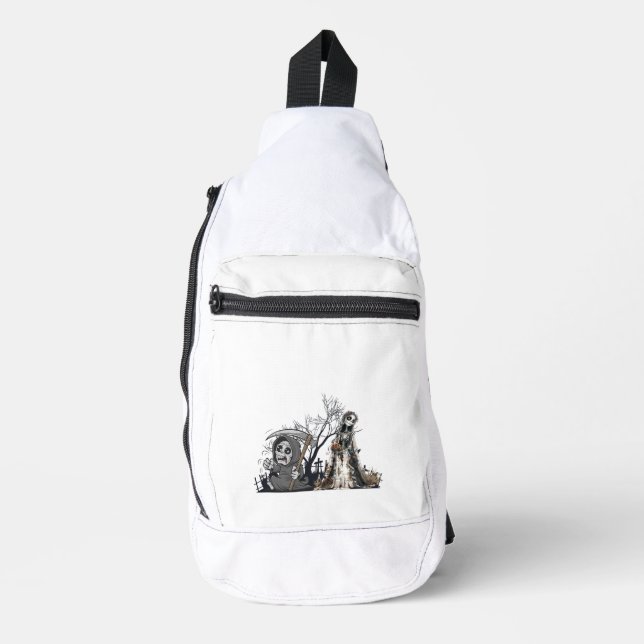  The Skeleton and the Corpse Bride. Sling Bag (Front)