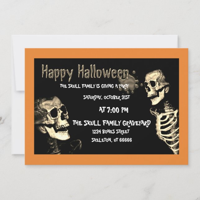 THE SKELETON HALLOWEEN PARTY INVITATION (Front)