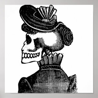 The Skeleton Lady. Circa early 1900s Mexico Poster