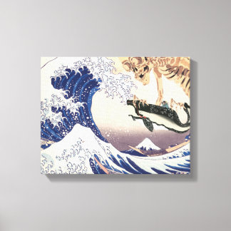 The Skeleton Spectre at The Great Wave Canvas Print
