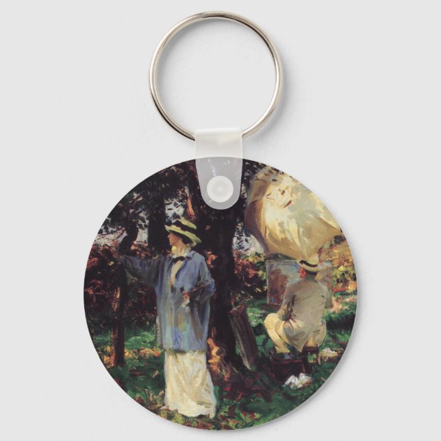 The Sketchers by John Singer Sargent Key Ring (Front)