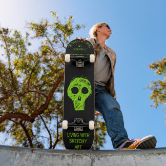 THE SKETCHY SKULL - Skateboard