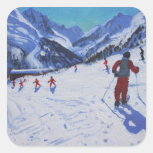 The ski instructor Mottaret Square Sticker