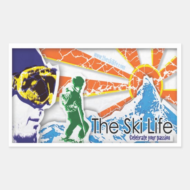 The Ski Life - Celebrate your passion Rectangular Sticker (Front)