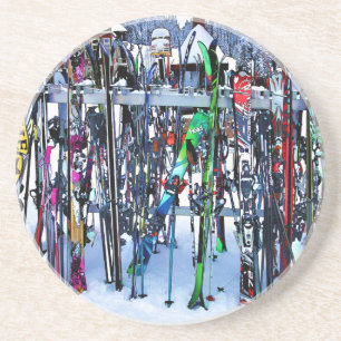 The Ski Party - Skis and Poles Coaster