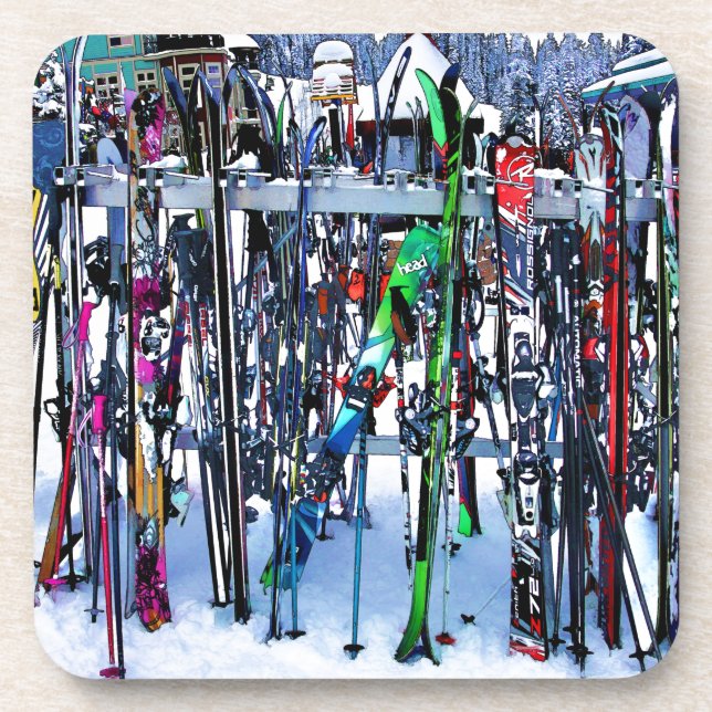 The Ski Party - Skis and Poles Coaster (Front)
