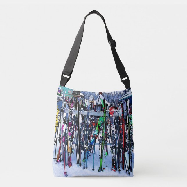 The Ski Party - Skis and Poles Crossbody Bag (Front)