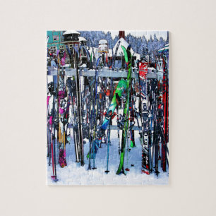 The Ski Party - Skis and Poles Jigsaw Puzzle