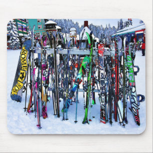 The Ski Party - Skis and Poles Mouse Pad