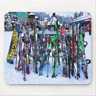 The Ski Party - Skis and Poles Mouse Pad