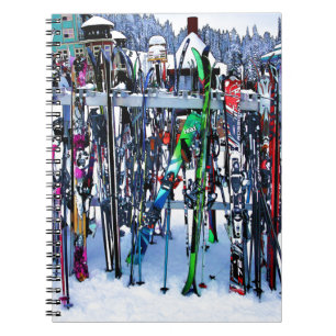 The Ski Party - Skis and Poles Notebook
