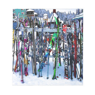 The Ski Party - Skis and Poles Notepad