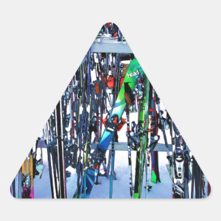 The Ski Party - Skis and Poles Triangle Sticker