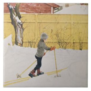 The Skier, c.1909 Ceramic Tile