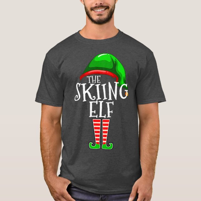 The Skiing Elf Family Matching Group Christmas T-Shirt (Front)