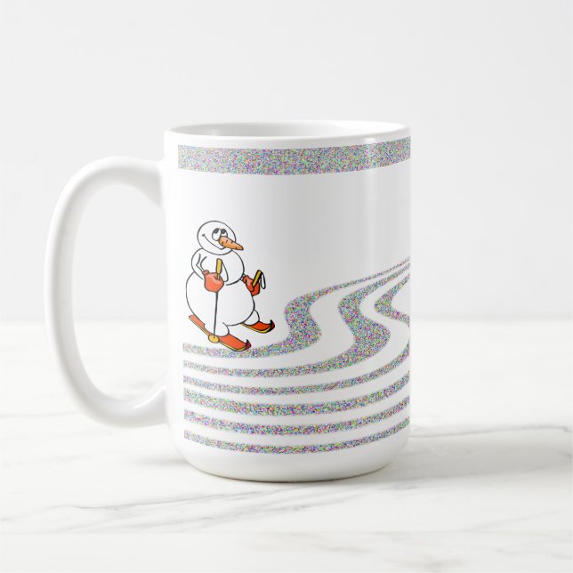 The Skiing Snowman - Coffee Mug (Left)