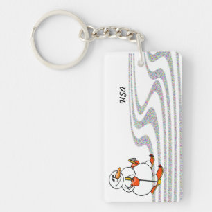 The Skiing Snowman - Key Ring