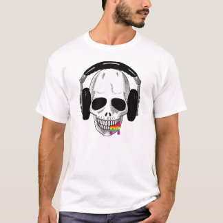 The Skull Headphones UP Rainbow B T-Shirt