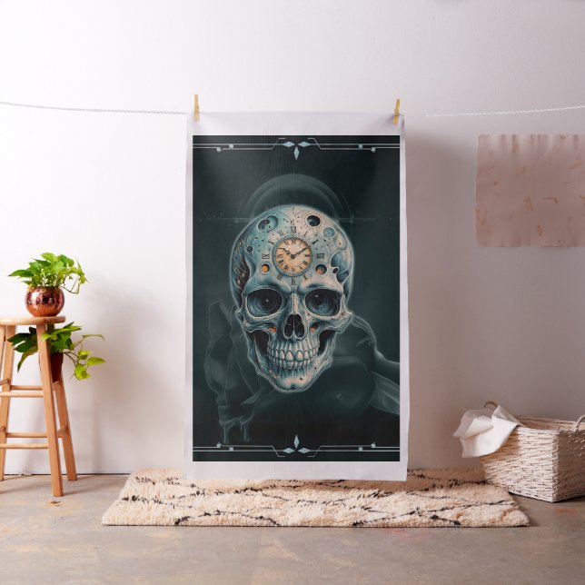 The Skull of Time: Roman numerals  Fabric (In Situ)