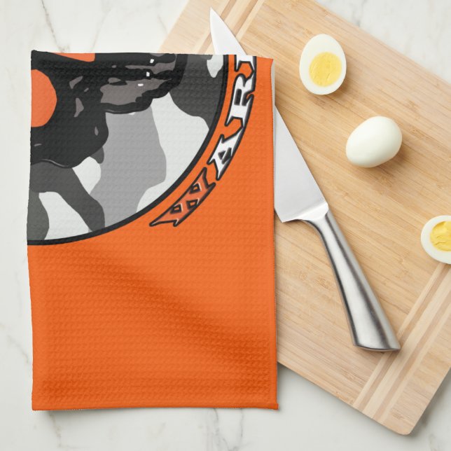 The skull warrior   tea towel (Quarter Fold)