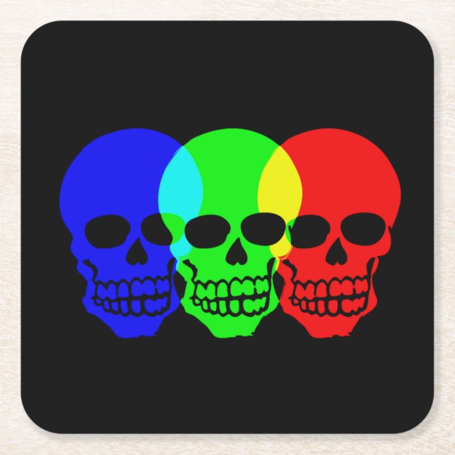 The Skulls Square Paper Coaster (Front)