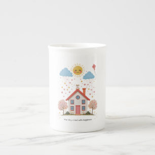 The sky cried with happiness bone china mug