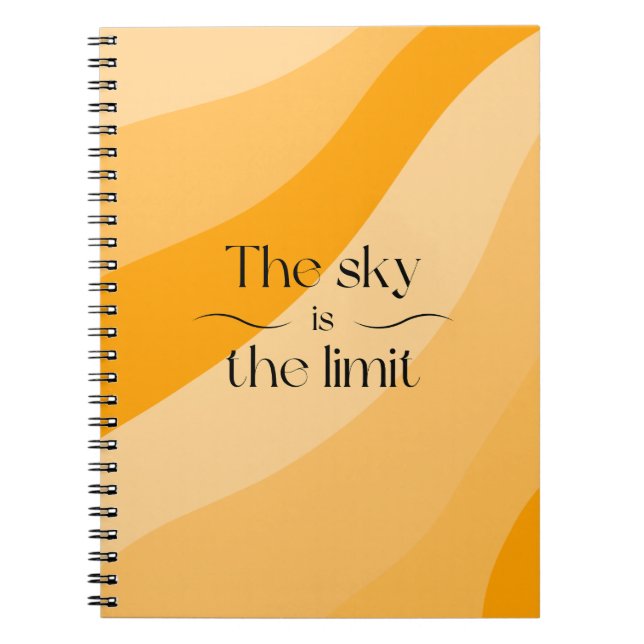 The sky is the limit orange abstract gradient notebook (Front)