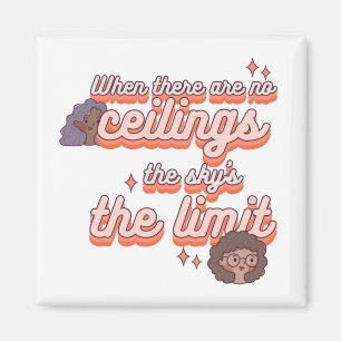 The sky’s the limit Women's Rights Pink Retro Magnet