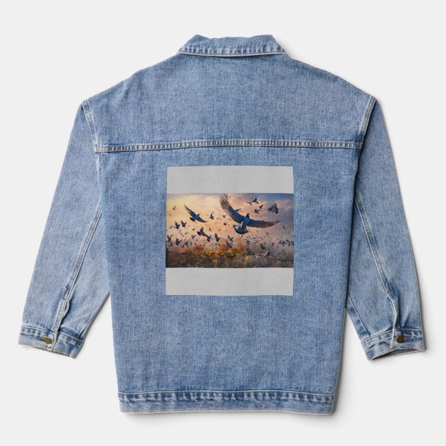 The Sky Trap – Pigeons in Peril Denim Jacket (Back)