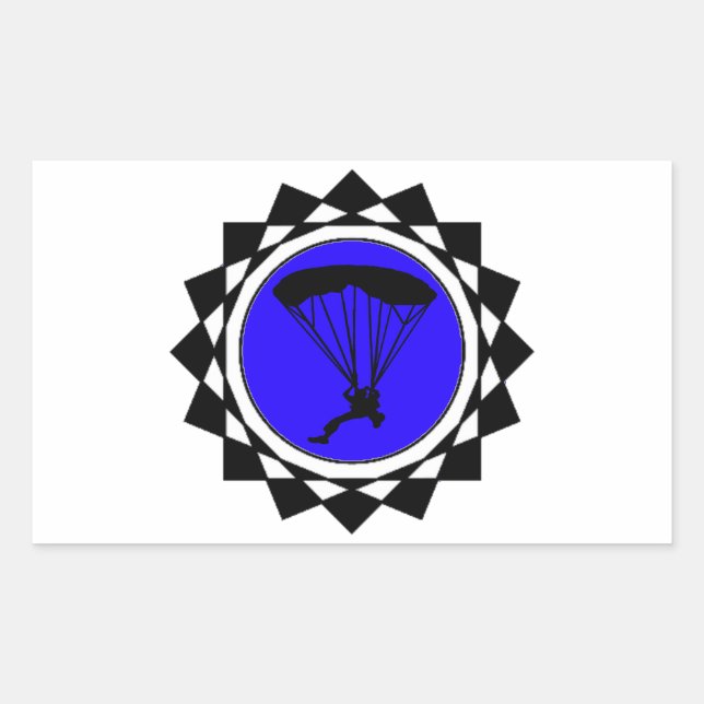 THE SKYDIVER BLUEZZZZZZZZZZZZ RECTANGULAR STICKER (Front)