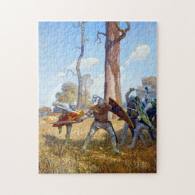The Slaying of Sir Lamorak, c. 1922 by N.C. Wyeth Jigsaw Puzzle (Vertical)