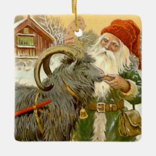 “The Sled Goat” by Jenny Nystrom Ceramic Ornament