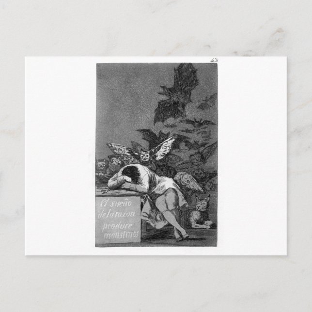 The sleep of reason produces monsters by Francisco Postcard (Front)