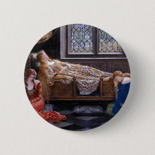 The Sleeping Beauty, c. 1921 by John Collier 6 Cm Round Badge