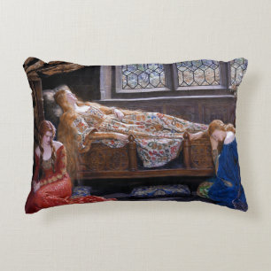 The Sleeping Beauty, c. 1921 by John Collier Decorative Cushion