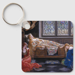 The Sleeping Beauty, c. 1921 by John Collier Key Ring