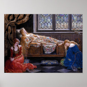 The Sleeping Beauty, c. 1921 by John Collier Poster