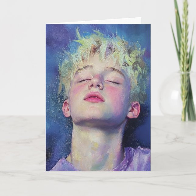 The Sleeping Boy Gay Greetings Card (Front)