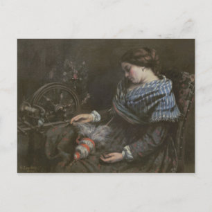The Sleeping Embroiderer, 1853 Postcard