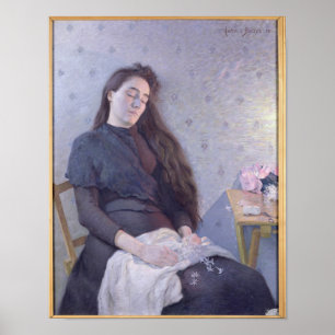 The Sleeping Flower Girl, 1892 Poster