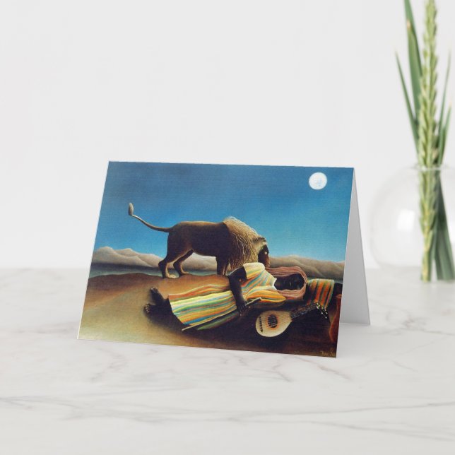 "The Sleeping Gypsy" by Henri Rousseau Card (Front)
