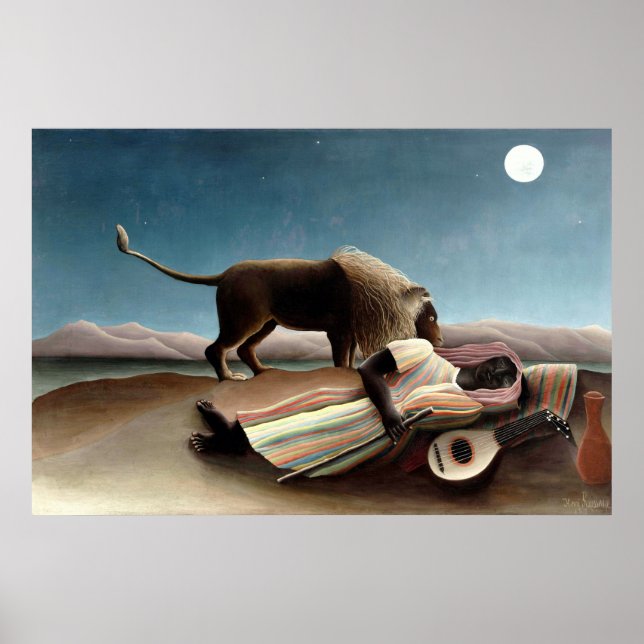 The Sleeping Gypsy by Henri Rousseau Poster (Front)