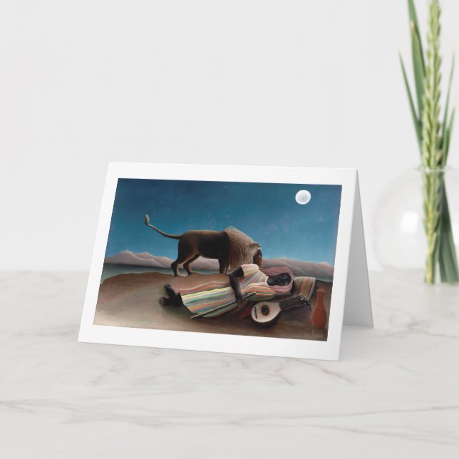 The Sleeping Gypsy, Henri Rousseau Card (Front)