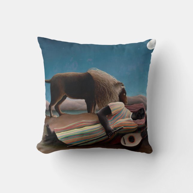 The Sleeping Gypsy, Henri Rousseau Cushion (Front)