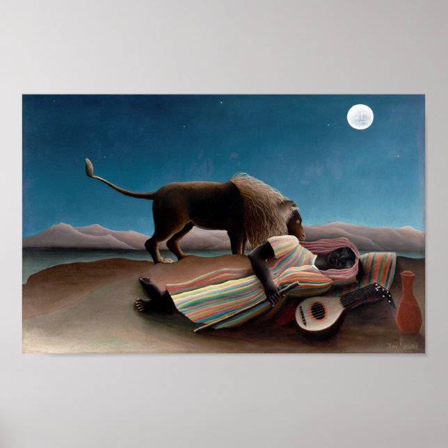 The Sleeping Gypsy, Henri Rousseau Poster (Front)