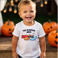 The Sleeping Hero" Cute Cat Toddler T-Shirt