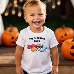 The Sleeping Hero" Cute Cat Toddler T-Shirt