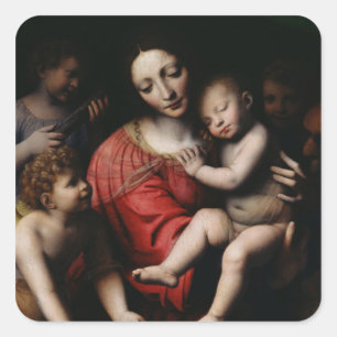 The sleeping Jesus Square Sticker