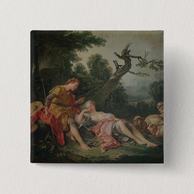 The Sleeping Shepherdess 15 Cm Square Badge (Front)